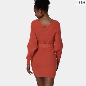 HALARA Backless Knit Dress in Terracotta